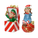 Decoris Polyresin Elf Standing 14.5cm - Green (2 Assorted)